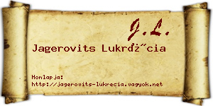Jagerovits Lukrécia névjegykártya